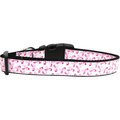 Unconditional Love Pink Nylon Ribbons on White Dog Collar, Large UN2456427